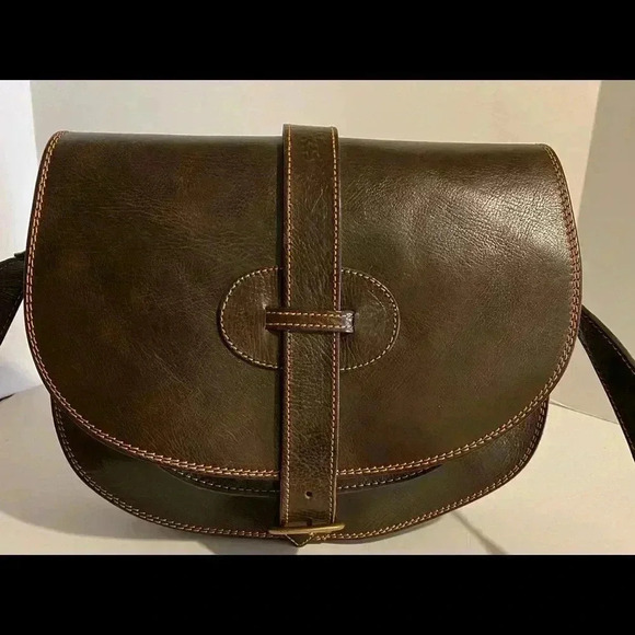 Handmade brown leather handbag - Picture 5 of 9